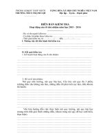 BIÊN BẢN KIỂM TRA Hoạt động của tổ chủ nhiệm