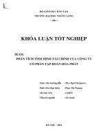 PHÂN TÍCH TÌNH HÌNH TÀI CHÍNH CỦA CÔNG TY CỔ PHẦN TẬP ĐOÀN HÒA PHÁT