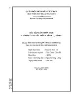 tính toán hệ thống điều chỉnh tuyến tính liên tục theo các chỉ số cho trước 