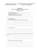 BIÊN BẢN Kiểm tra vệ sinh môi trường và kiến tạo nhà vệ sinh