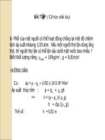 BÀI TẬP CƠ HỌC CHẤT LƯU