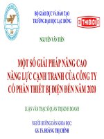 Một số giải pháp nâng cao năng lực cạnh tranh của công ty cổ phần thiết bị điện đến năm 2020 (TT) 