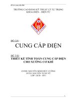 THIẾT kế TÍNH TOÁN CUNG cấp điện CHO XƯỞNG cơ KHÍ