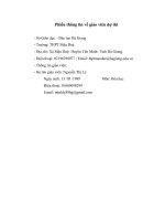 PHIẾU THÔNG TIN về GIÁO VIÊN dự THI 