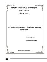 Đề tài   tìm HIỂU CÔNG DỤNG của ĐỒNG và hợp KIM ĐỒNG