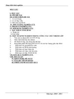 MỘT số KINH NGHIỆM TRONG CÔNG tác CHỦ NHIỆM lớp 