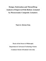 Design, fabrication and thrust drag analysis of improved fish robots actuated by piezoceramic composite actuators