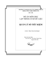 QUẢN lý sổ TIẾT KIỆM