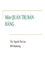 Bài giảng môn quản trị bán hàng 