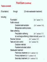 Wastewater treatment: 3th sample questions and discussion
