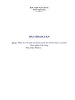 Phân tích chỉ tiêu tài chính và phi tài chính công ty cổ phần dược phẩm cửu long