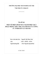 MỘT SỐ BIỆN PHÁP ĐẨY MẠNH HIỆU QUẢ HOẠT ĐỘNG TIÊU THỤ SẢN PHẨM CỦA CÔNG TY TNHH BÁN LẺ NHANH