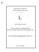 NÂNG CAO HIỆU QUẢ KINH DOANH TẠI CÔNG TY CỔ PHẦN THƯƠNG MẠI TỔNG HỢP SƠN TÂY