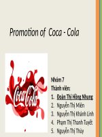 Thuyết trình chiến lược marketing promotion of coca cola 