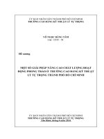 Đề cương một số GIẢI PHÁP NÂNG CAO CHẤT LƯỢNG HOẠT ĐỘNG PHONG TRÀO ở  TRƯỜNG CAO ĐẲNG kỹ THUẬT lý tự TRỌNG THÀNH PHỐ hồ CHÍ MINH 