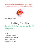 Đề tài  ảnh hưởng của ma túy đến đời sống xả hội