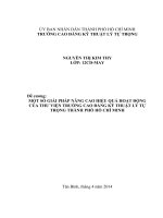 ĐỀ CƯƠNG một số GIẢI PHÁP NÂNG CAO HIỆU QUẢ HOẠT ĐỘNG của THƯ VIỆN TRƯỜNG CAO ĐẲNG kỹ THUẬT lý tự TRỌNG THÀNH PHỐ hồ CHÍ MINH 