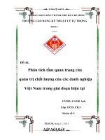Đề tài QUẢN TRỊ CHẤT LƯỢNG
