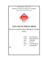 ĐỀ tài  xây DỰNG PHẦN mềm QUẢN lý bán HÀNG 2