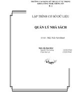 Báo cáo lập TRÌNH cơ sở dữ LIỆU QUẢN lý NHÀ SÁCH
