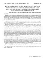 KẾT QUẢ của mô HÌNH TRUYỀN THÔNG GIÁO dục sức KHOẺ THÔNG QUA CỘNG tác VIÊN địa PHƯƠNG về nước SẠCH và vệ SINH môi TRƯỜNG ỨNG PHÓ với BIẾN đổi KHÍ hậu tại HUYỆN CAO LÃNH, TỈNH ĐỒNG THÁP 