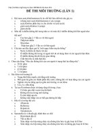 Môi trường, đề thi trắc nghiệm