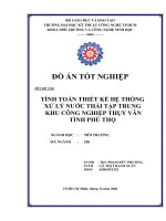 TÍNH TOÁN THIẾT kế hệ THỐNG xử lý nước THẢI tập TRUNG KHU CÔNG NGHIỆP THỤY vân TỈNH PHÚ THỌ