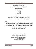 Sử dụng phương pháp thống kê trong việc đánh giá hiệu quả sản xuất kinh doanh ở công ty kinh doanh vận tải lương thực 