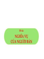 Thảo luận nghĩa vụ của người bán