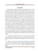 Tình hình hoạt động về công tác tiêu thụ sản phẩm và doanh thu sản phẩm ở công ty TNHH thương mại an phú 