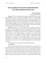 ĐÀO tạo NGHIỆP vụ sư PHẠM THEO CHUẨN NGHỀ NGHIỆP GIÁO VIÊN tại TRƯỜNG đh THỦ đô hà nội