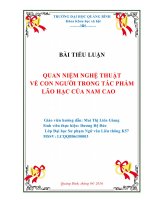 QUAN NIỆM NGHỆ THUẬT VỀ CON NGƯỜI TRONG TÁC PHẨM LÃO HẠC CỦA NAM CAO