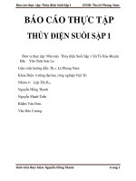 Báo cáo thực tập tại nhà máy thủy điện suối sập 1 