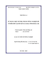 Sử dụng một số phụ phẩm nông nghiệp để vỗ béo bò tại huyện ea kar tỉnh đắk lắk