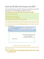 Cách sửa lỗi dính chữ trong Word 2007
