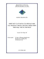 Thiết kế và sử dụng câu hỏi dạy học tác phẩm ký trong chương trình THPT theo đặc trưng thi pháp
