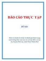 Báo cáo thực tập điều tra kinh tế xã hội và đánh giá hiện trạng nuôi trồng thủy sản của các xã lộc điền và lộc an huyện phú lộc tỉnh thừa thiên huế   copy 