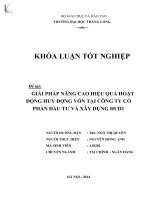 giải pháp nâng cao hiệu quả hoạt động vốn tại công ty cổ phần đầu tư và xây dựng hud1