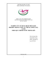 Nghiên cứu sử dụng dịch trùn quế promin trong ương ấu trùng tôm càng xanh theo qui trình nước trong