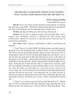 ĐỔI mới CÔNG tác bồi DƯỠNG THƯỜNG XUYÊN GIẢI PHÁP NÂNG CAO CHẤT LƯỢNG đội NGŨ GIÁO VIÊN THPT HIỆN NAY