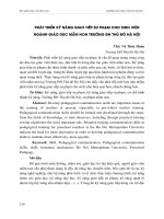 PHÁT TRIỂN kỹ NĂNG GIAO TIẾP sư PHẠM CHO SINH VIÊN NGÀNH GIÁO dục mầm NON TRƯỜNG đh THỦ đô hà nội