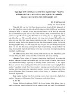 DẠY học hán nôm tại các TRƯỜNG đại học địa PHƯƠNG góp PHẦN NÂNG CAO CHẤT LƯỢNG đội NGŨ GIÁO VIÊN TRONG các TRƯỜNG PHỔ THÔNG HIỆN NAY 
