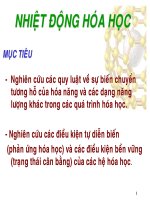 BÀI GIẢNG NHIỆT DỘNG HÓA HỌC ĐH Y DƯỢC TP HCM