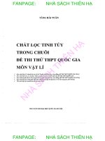 HOT CHẮT LỌC TINH TÚY TRONG CHUỖI ĐỀ THI THỬ THPT QUỐC GIA MÔN VẬT LÝ 2016