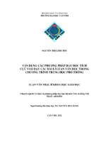 Vận dụng các phương pháp dạy học tích cực vào dạy các bài lí luận văn học trong chương trình trung học phổ thông