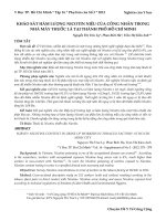 Khảo sát hàm lượng nicotin niệu của công nhân trong nhà máy thuốc lá tại thành phố hồ chí minh 