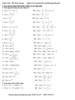 Free Bài tập Nguyên hàm  tích phân