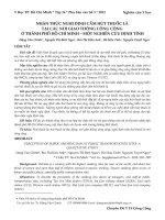 NHẬN THỨC NGHỊ ĐỊNH cấm hút THUỐC lá tại các nơi GIAO THÔNG CÔNG CỘNG ở THÀNH PHỐ hồ CHÍ MINH – một NGHIÊN cứu ĐỊNH TÍNH 