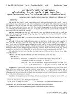 HÁI độ, KIẾN THỨC và THỰC HÀNH đối với LỆNH cấm hút THUỐC lá nơi CÔNG CỘNG tại điểm GIAO THÔNG CÔNG CỘNG ở THÀNH PHỐ hồ CHÍ MINH 