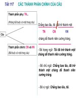 Các thành phần chính của câu